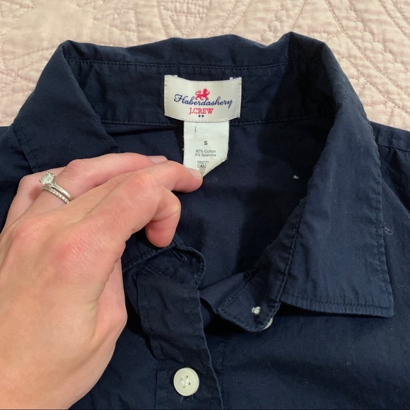 J. Crew | Navy Blue Fitted Button Down Shirt - Picture 2 of 3